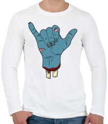 printfashion Zombi kéz - Férfi hosszú ujjú póló - Fehér (1830686)