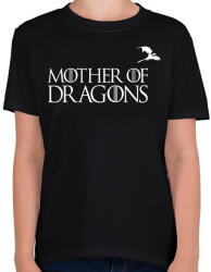 printfashion sárkányok anyja fehér - Gyerek póló - Fekete (1590491)