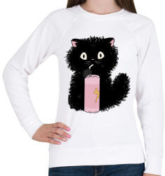 printfashion Fekete cica - Női pulóver - Fehér (7648093)