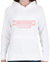 printfashion Debugging Code - Női kapucnis pulóver - Fehér (3918474)