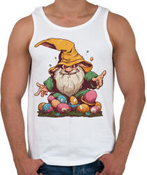 printfashion Kalapos törpe húsvéti tojásokkal - Férfi atléta - Fehér (13169109)