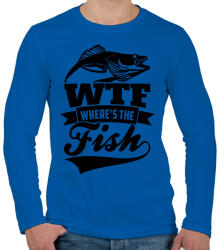 printfashion WTF horgász - Férfi hosszú ujjú póló - Királykék (923954)
