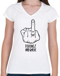 printfashion FÉRJHEZ megyek - lánybúcsú - Női V-nyakú póló - Fehér (13174074)