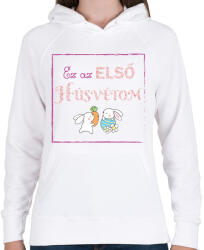 printfashion Ez az első húsvétom - lány - Női kapucnis pulóver - Fehér (6329008)