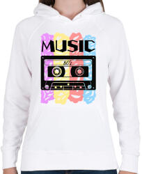 printfashion MUSIC - Női kapucnis pulóver - Fehér (1982841)