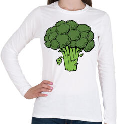 printfashion Brokkoli - Női hosszú ujjú póló - Fehér (12019141)