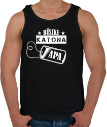 printfashion Büszke katona apa - Férfi atléta - Fekete (7699926)