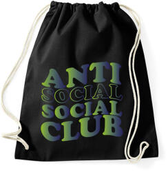 printfashion Anti social social club - zöld - Sportzsák, Tornazsák - Fekete (7034022)