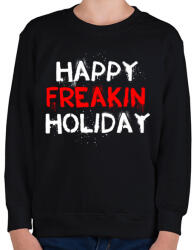 printfashion Boldog kiba**ott ünnepeket - Gyerek pulóver - Fekete (1025650)