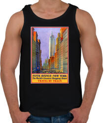 printfashion New York 5th Avenue Vintage - Férfi atléta - Fekete (13226502)