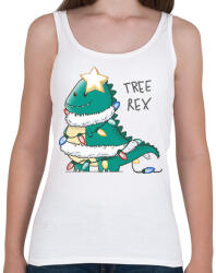 printfashion T-rex karácsonyfa - Női atléta - Fehér (1091072)