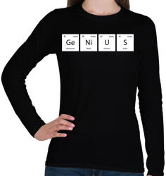 printfashion GeNiUS (Periódusos rendszer) - Női hosszú ujjú póló - Fekete (11474550)