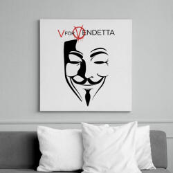printfashion V for Vendetta - Vászonkép - Fehér (6633111)