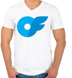 printfashion Only Fans - Férfi V-nyakú póló - Fehér (16121976)