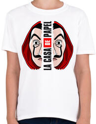 printfashion A nagy pénzrablás - La Casa de Papel - Money Heist - Gyerek póló - Fehér (5731282)