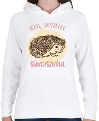 printfashion Igen, beszélek sündisznóul - Női kapucnis pulóver - Fehér (7094268)