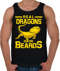 printfashion Az igazi sárkányoknak van szakálla - Férfi atléta - Fekete (1242835)