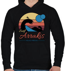 printfashion Surf Arrakis - Férfi kapucnis pulóver - Fekete (15837509)