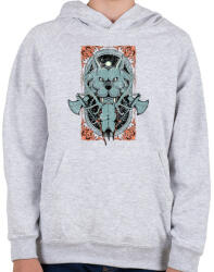 printfashion Barbár kutya - Gyerek kapucnis pulóver - Sport szürke (32630)