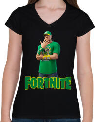 printfashion John Cena Fortnite skin - Női V-nyakú póló - Fekete (14774607)