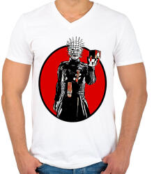 printfashion Pinhead - Férfi V-nyakú póló - Fehér (2069817)