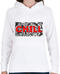 printfashion Piros CHILL - Női kapucnis pulóver - Fehér (13909731)