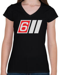 printfashion AUDI S6 - Női V-nyakú póló - Fekete (843504)