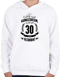 printfashion kamasz-30-black - Gyerek kapucnis pulóver - Fehér (596648)