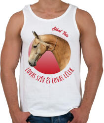 printfashion Lovas szív - Akhal Teke - Férfi atléta - Fehér (7190501)