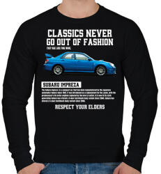 printfashion Subaru Impreza - Férfi pulóver - Fekete (14789413)
