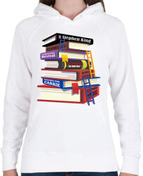 printfashion books - Női kapucnis pulóver - Fehér (11007175)