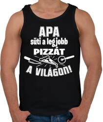 printfashion Apa süti a legjobb pizzát a világon - Férfi atléta - Fekete (16562422)