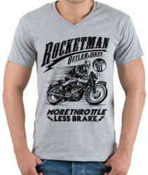 printfashion Rocketman - Férfi V-nyakú póló - Sport szürke (194688)