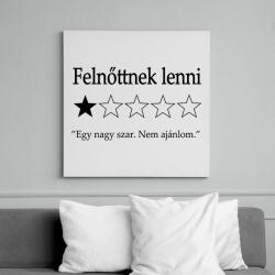 printfashion Felnőttnek lenni. . . "Egy nagy szar. Nem ajánlom. " - Vászonkép - Fehér (16476061)