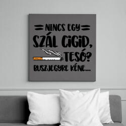 printfashion Nincs egy szál cigid, Teso? Buszjegyre kéne. . . - Vászonkép - Sötétszürke (16407501)