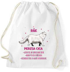 printfashion Rák - Perzsa cica - Sportzsák, Tornazsák - Fehér (13335678)