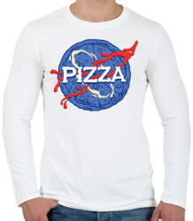 printfashion Pizza Nasa style - Férfi hosszú ujjú póló - Fehér (14309455)