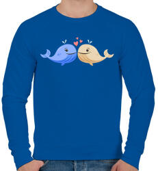 printfashion Szerelmes bálnak - Férfi pulóver - Királykék (6057430)