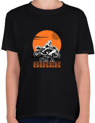 printfashion I'm a biker - Gyerek póló - Fekete (14244050)