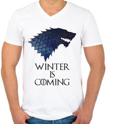 printfashion Game of Thrones - Férfi V-nyakú póló - Fehér (1586211)