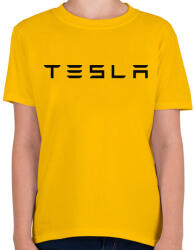 printfashion TESLA felirat - Gyerek póló - Sárga (5362563)