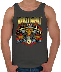 printfashion Mániákus majom - Férfi atléta - Sötétszürke (187620)