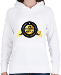 printfashion Traktoros király - Arany - Női kapucnis pulóver - Fehér (6596608)