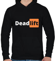 printfashion Deadlift - Férfi kapucnis pulóver - Fekete (7555339)