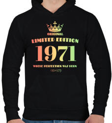 printfashion 1971 - Férfi kapucnis pulóver - Fekete (4462448)