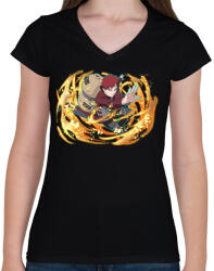 printfashion Gaara - Női V-nyakú póló - Fekete (7210905)