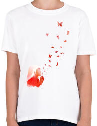 printfashion Blowing butterflies - Gyerek póló - Fehér (218147)