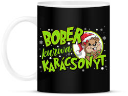 printfashion Karácsony Bober xmas - Bögre - Fekete (16847731)