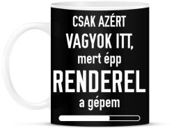 printfashion Csak azért vagyok itt - Bögre - Fekete (5245709)