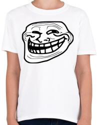 printfashion TrollFace - Gyerek póló - Fehér (435897)